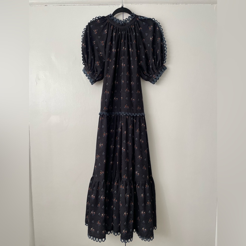 RHODE Aderyn Black Floral Dress - S